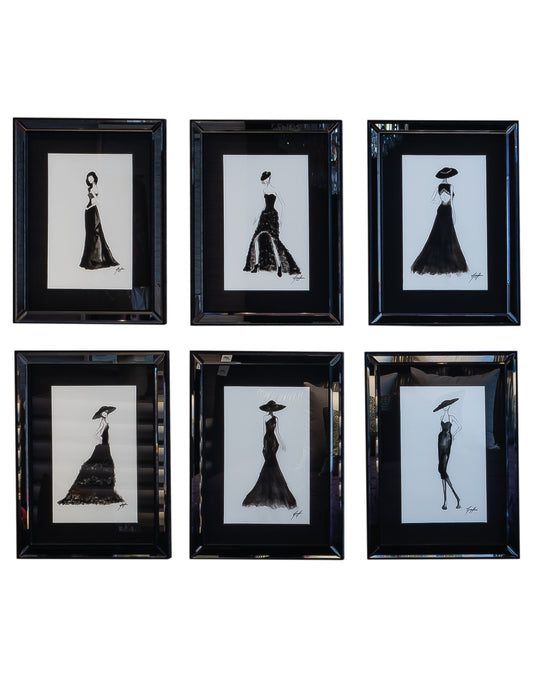 SET DE CUADRO BLACK & MIRROR / 6 PIEZAS